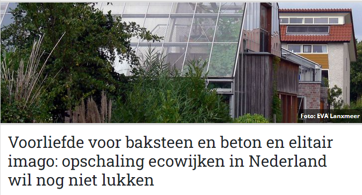 Artikel in ‘Stadszaken’ over belemmeringen bouw ecowijken